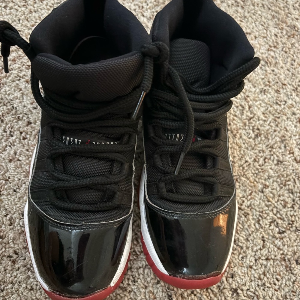 Kids Black and Red High-Top Basketball Shoes